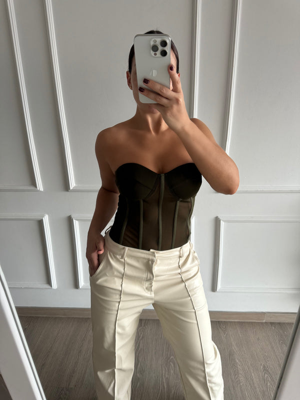 corset verde 333 top chic